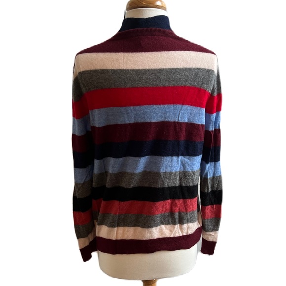 Belford Cashmere sweater stripes mock neck - Picture 2 of 3